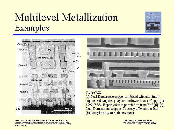 Multilevel Metallization Examples (b) (a) © 2002 Pearson Education, Inc. , Upper Saddle River,