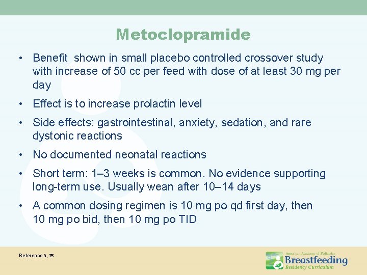 Metoclopramide • Benefit shown in small placebo controlled crossover study with increase of 50