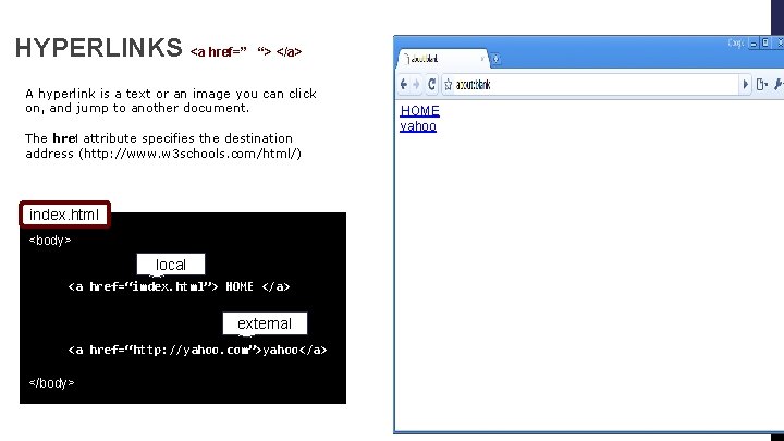 HYPERLINKS <a href=” “> </a> A hyperlink is a text or an image you HYPERLINKS <a href=” “> </a> A hyperlink is a text or an image you