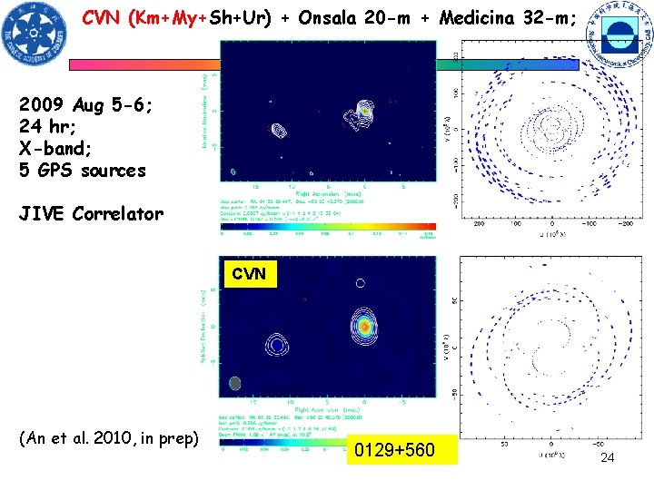 CVN (Km+My+Sh+Ur) + Onsala 20 -m + Medicina 32 -m; 2009 Aug 5 -6;