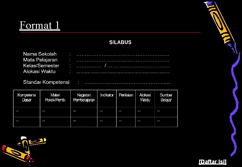 Format 1 Pusat Kurikulum - Balitbang Depdiknas 9 [Daftar Isi] 