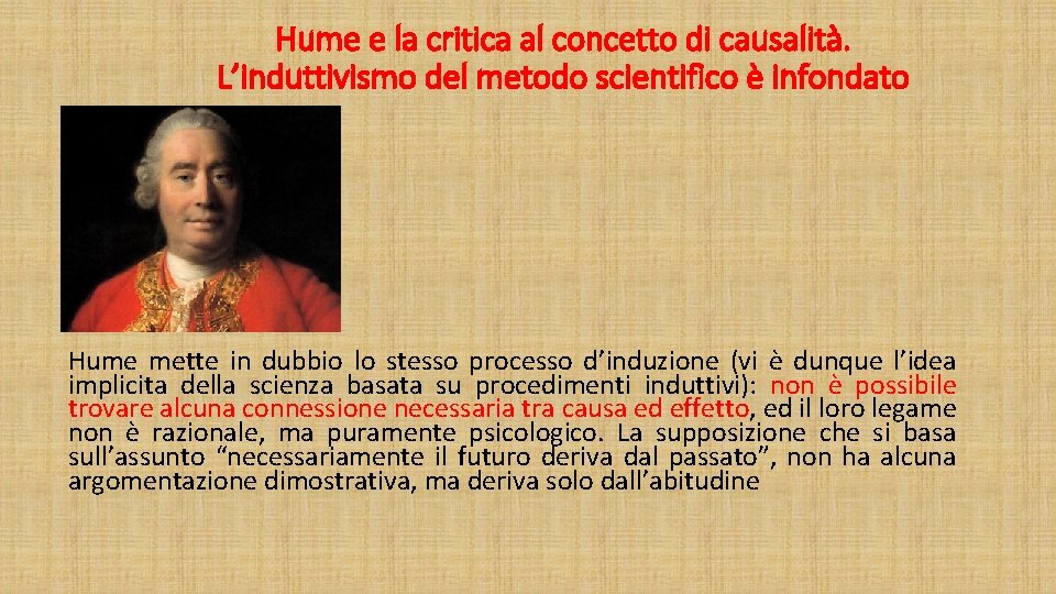 Hume e la critica al concetto di causalità. L’induttivismo del metodo scientifico è infondato