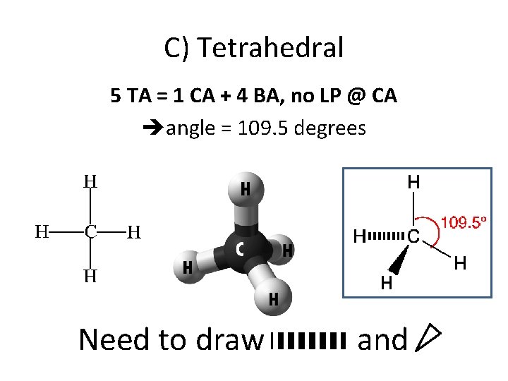 C) Tetrahedral 5 TA = 1 CA + 4 BA, no LP @ CA