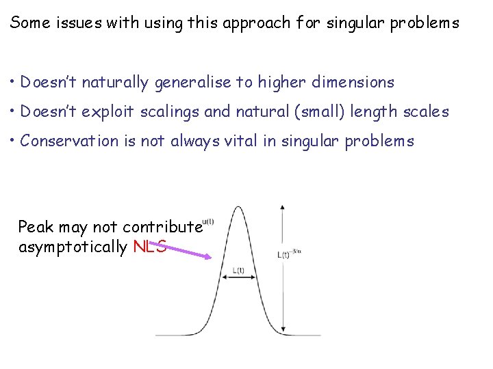 Some issues with using this approach for singular problems • Doesn’t naturally generalise to
