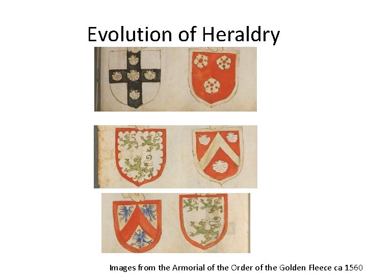Evolution of Heraldry Images from the Armorial of the Order of the Golden Fleece