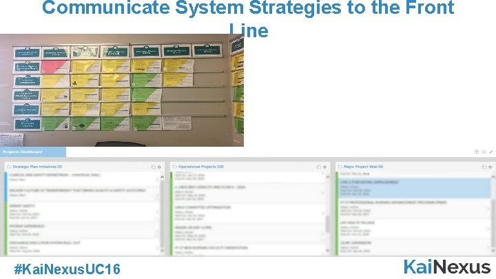 Communicate System Strategies to the Front Line #Kai. Nexus. UC 16 
