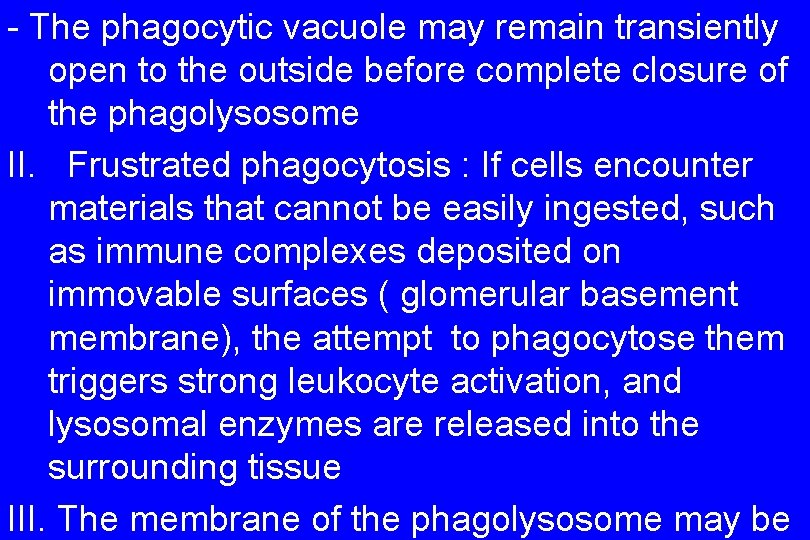 - The phagocytic vacuole may remain transiently open to the outside before complete closure