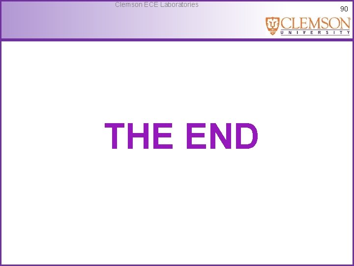 Clemson ECE Laboratories THE END 90 