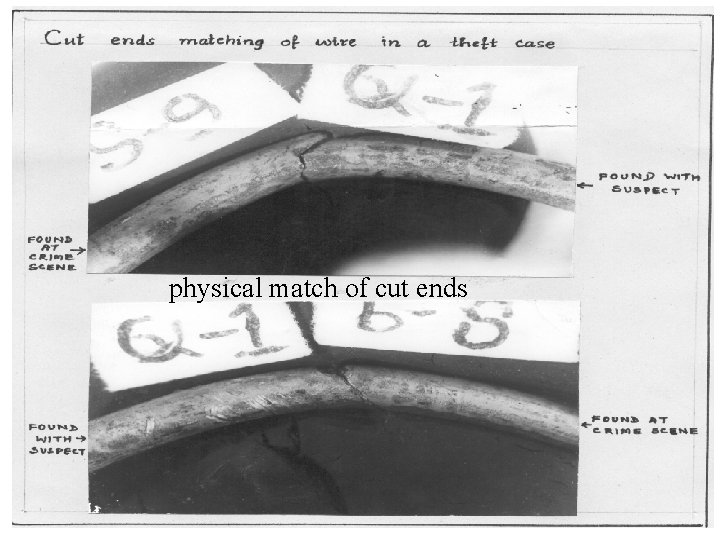 physical match of cut ends 