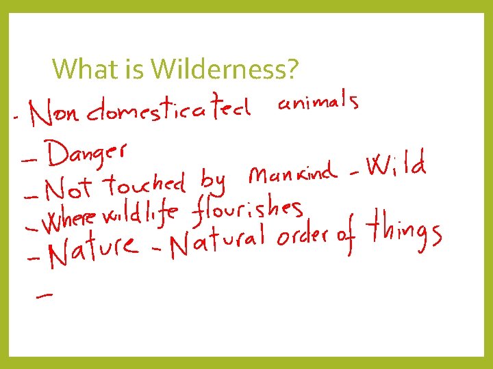 What is Wilderness? 