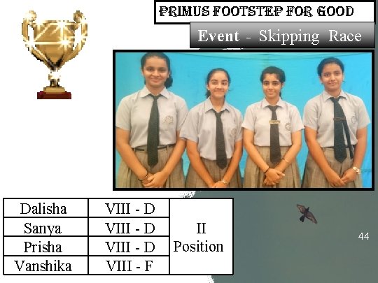 primus Footstep For Good Event - Skipping Race Dalisha Sanya Prisha Vanshika VIII -