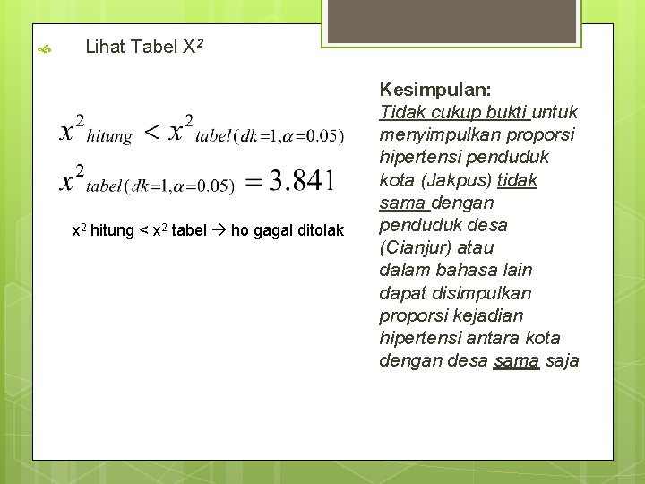  Lihat Tabel X 2 x 2 hitung < x 2 tabel ho gagal