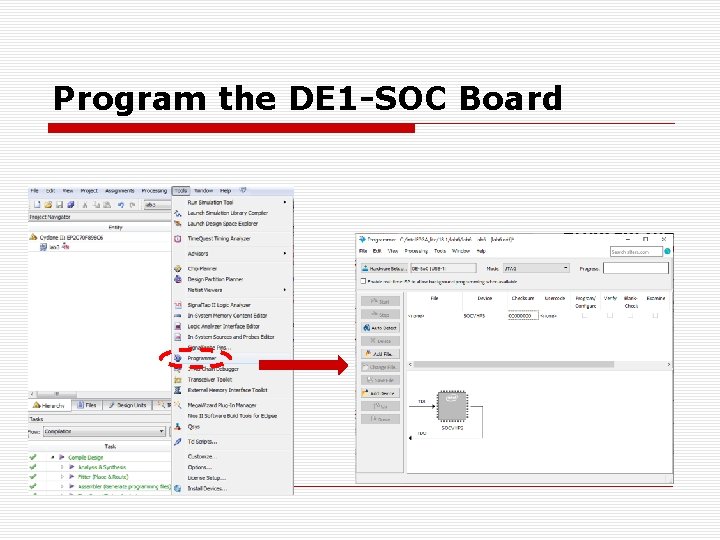 Program the DE 1 -SOC Board Program the DE 1 -SOC Board