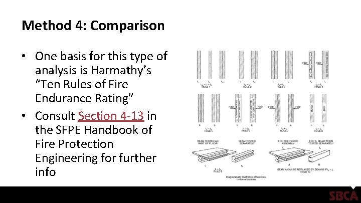 Method 4: Comparison • One basis for this type of analysis is Harmathy’s “Ten