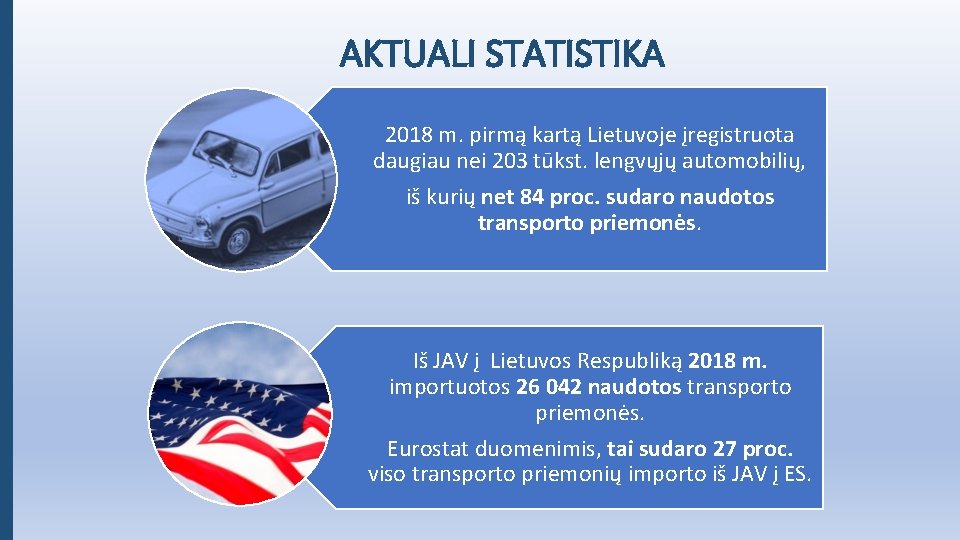 AKTUALI STATISTIKA 2018 m. pirmą kartą Lietuvoje įregistruota daugiau nei 203 tūkst. lengvųjų automobilių,