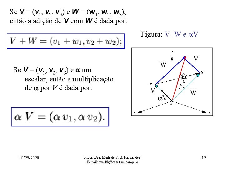 Se V = (v 1, v 2, v 3) e W = (w 1,