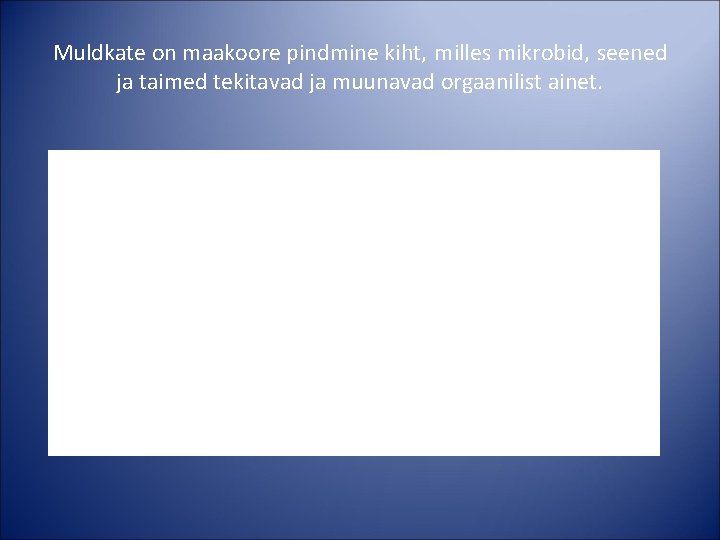 Muldkate on maakoore pindmine kiht, milles mikrobid, seened ja taimed tekitavad ja muunavad orgaanilist