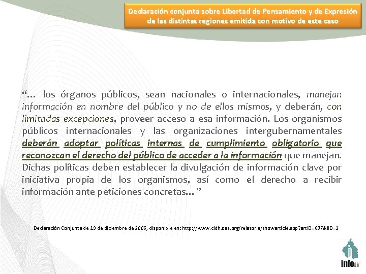 Declaración conjunta sobre Libertad de Pensamiento y de Expresión de las distintas regiones emitida