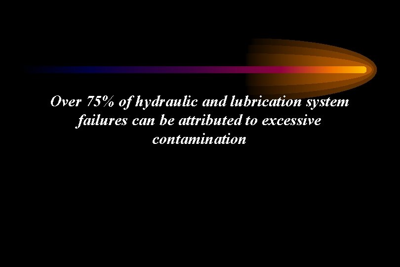 Over 75% of hydraulic and lubrication system failures can be attributed to excessive contamination