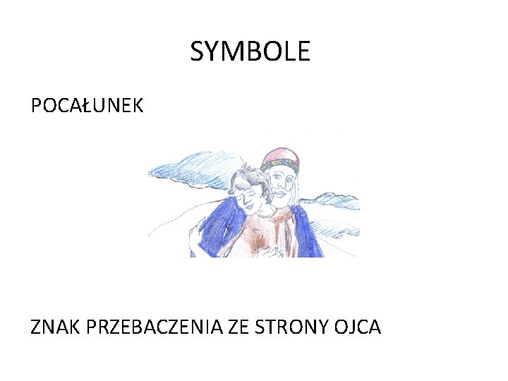 SYMBOLE POCAŁUNEK ZNAK PRZEBACZENIA ZE STRONY OJCA 