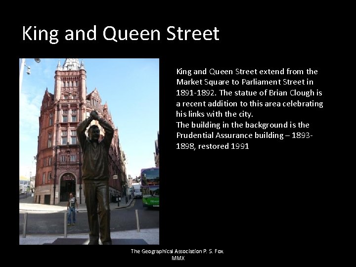 King and Queen Street extend from the Market Square to Parliament Street in 1891