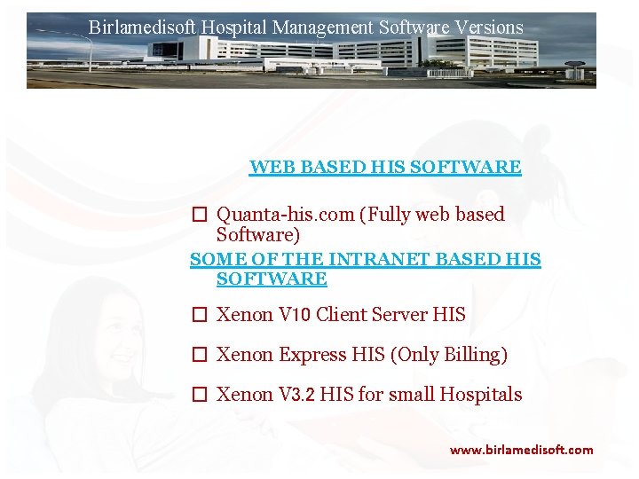 Birlamedisoft Hospital Management Software Versions WEB BASED HIS SOFTWARE � Quanta-his. com (Fully web