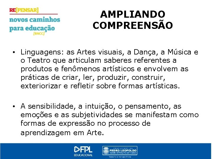 AMPLIANDO COMPREENSÃO • Linguagens: as Artes visuais, a Dança, a Música e o Teatro