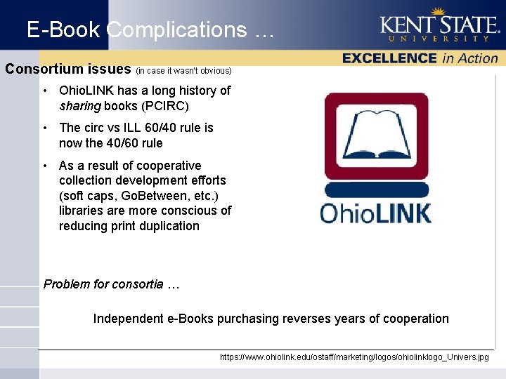 E-Book Complications … Consortium issues (in case it wasn’t obvious) • Ohio. LINK has
