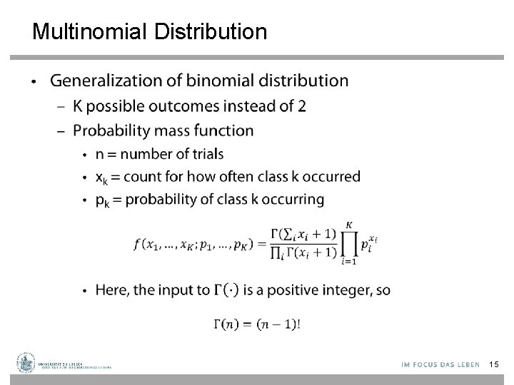 Multinomial Distribution • 15 