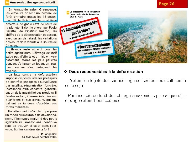 Page 70 v Deux responsables à la déforestation - L’extension légale des surfaces agri