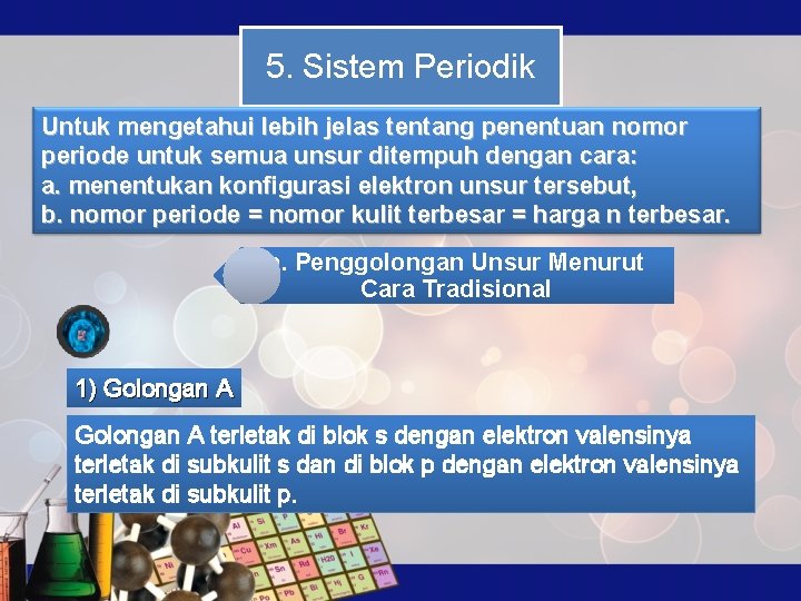 5. Sistem Periodik Untuk mengetahui lebih jelas tentang penentuan nomor periode untuk semua unsur