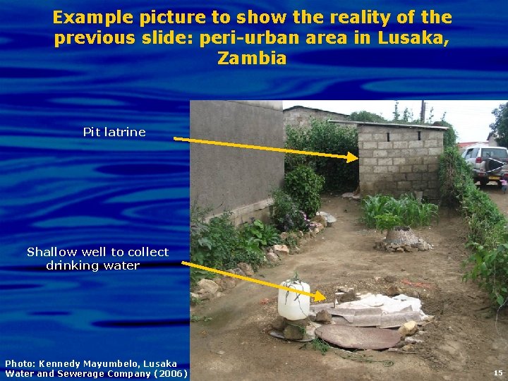 Example picture to show the reality of the previous slide: peri-urban area in Lusaka,