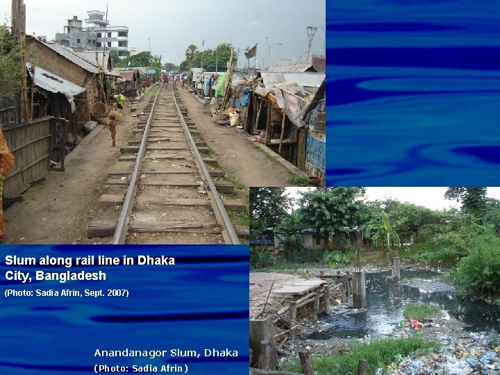 Slum along rail line in Dhaka City, Bangladesh (Photo: Sadia Afrin, Sept. 2007) Anandanagor