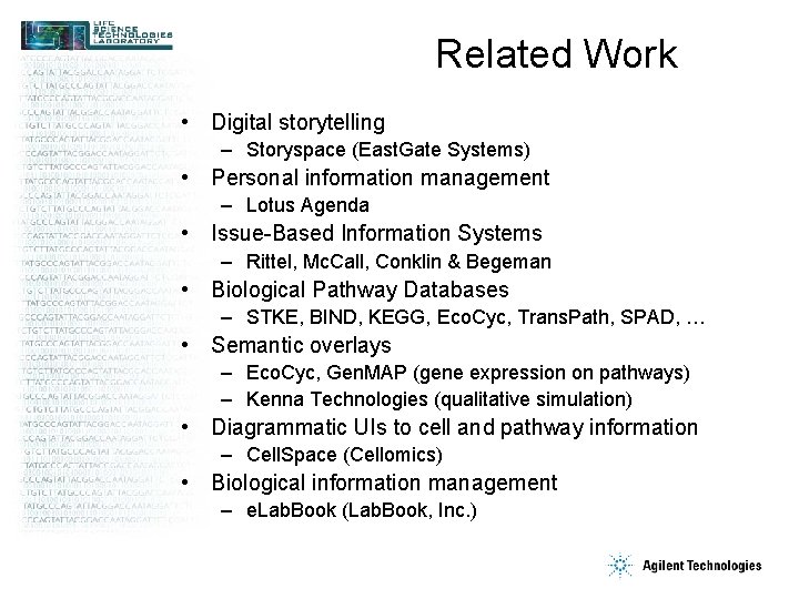 Related Work • Digital storytelling – Storyspace (East. Gate Systems) • Personal information management