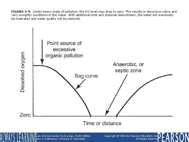 FIGURE 5 -9 Under heavy loads of pollution, the DO level may drop to