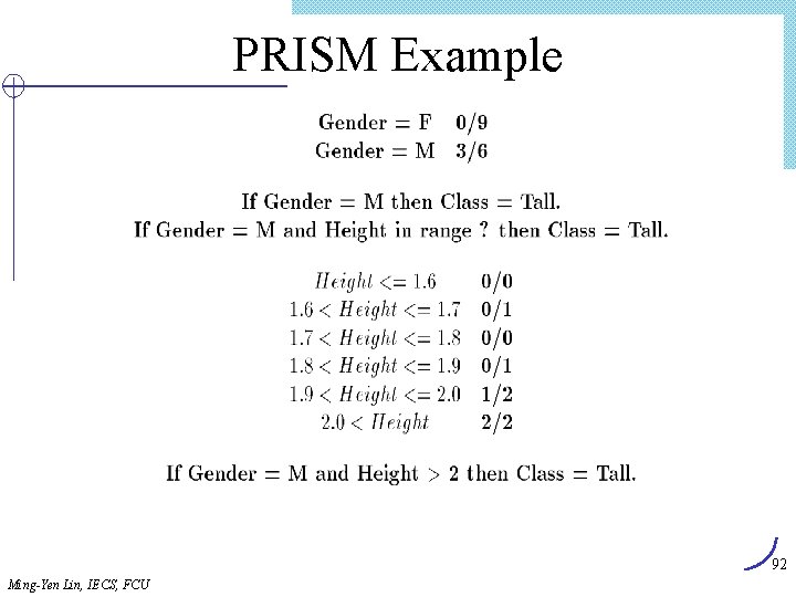 PRISM Example 92 Ming-Yen Lin, IECS, FCU 