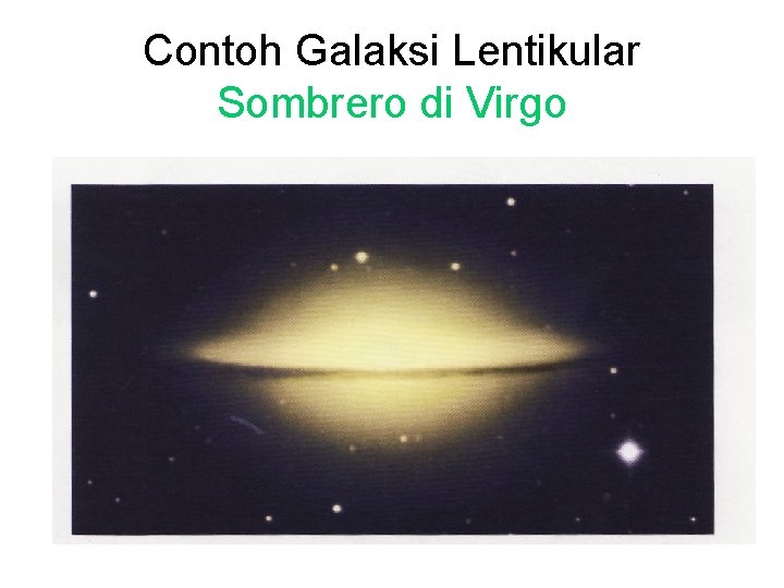 Contoh Galaksi Lentikular Sombrero di Virgo 