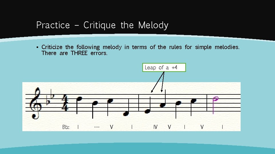 Practice – Critique the Melody ▪ Criticize the following melody in terms of the