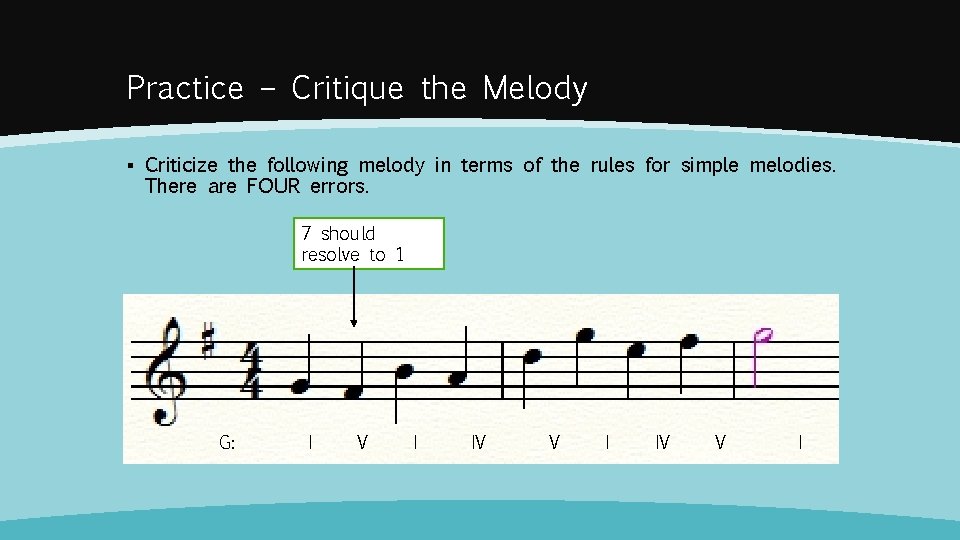 Practice – Critique the Melody ▪ Criticize the following melody in terms of the