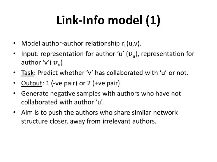 Link-Info model (1) • 