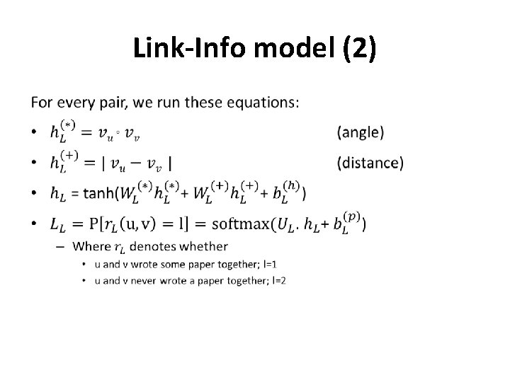 Link-Info model (2) • 