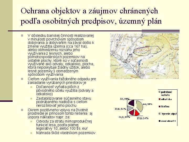 Ochrana objektov a záujmov chránených podľa osobitných predpisov, územný plán n V dôsledku banskej