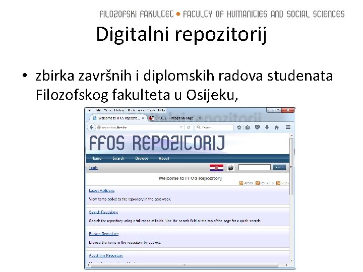 Digitalni repozitorij • zbirka završnih i diplomskih radova studenata Filozofskog fakulteta u Osijeku, 