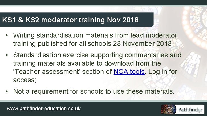 KS 1 & KS 2 moderator training Nov 2018 • Writing standardisation materials from