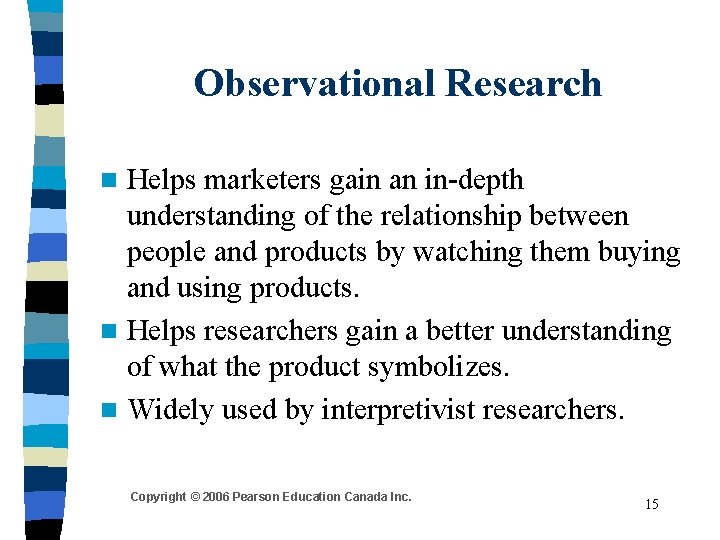 Observational Research Helps marketers gain an in-depth understanding of the relationship between people and Observational Research Helps marketers gain an in-depth understanding of the relationship between people and