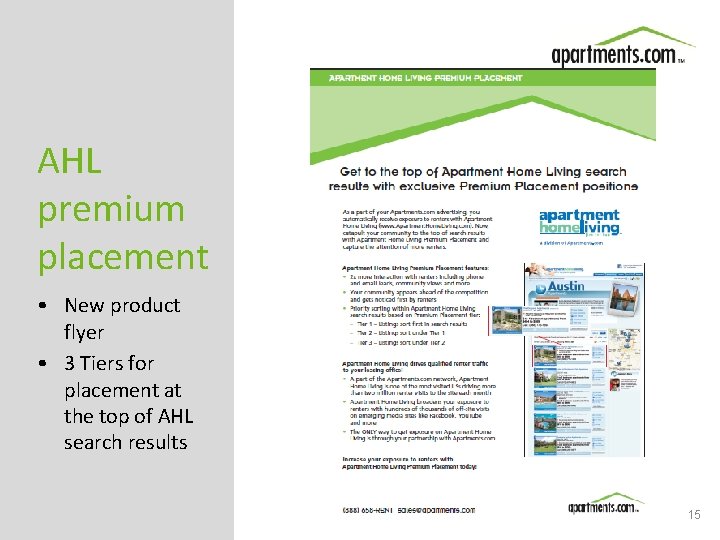 AHL premium placement • New product flyer • 3 Tiers for placement at the