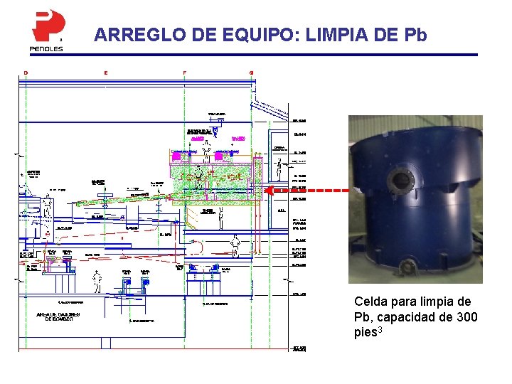 ARREGLO DE EQUIPO: LIMPIA DE Pb Celda para limpia de Pb, capacidad de 300