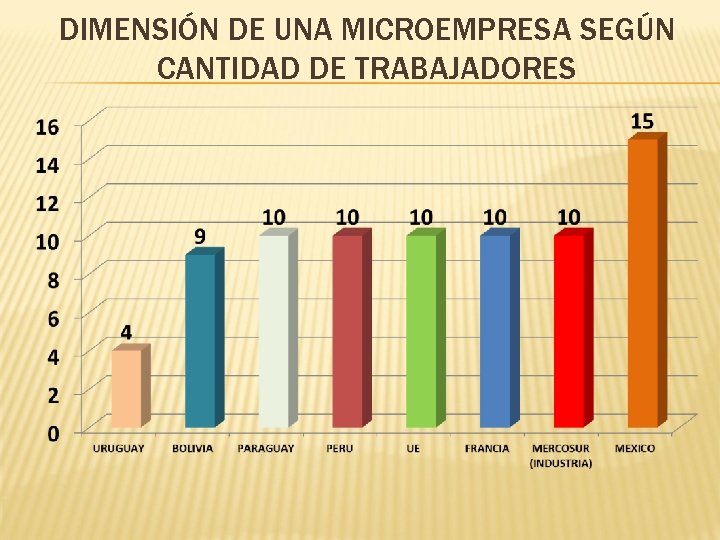 DIMENSIÓN DE UNA MICROEMPRESA SEGÚN CANTIDAD DE TRABAJADORES 