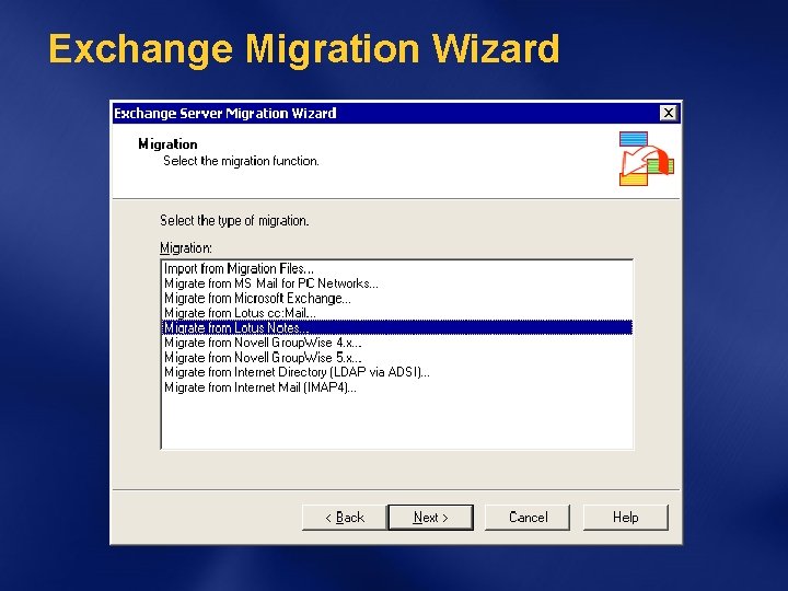Exchange Migration Wizard 