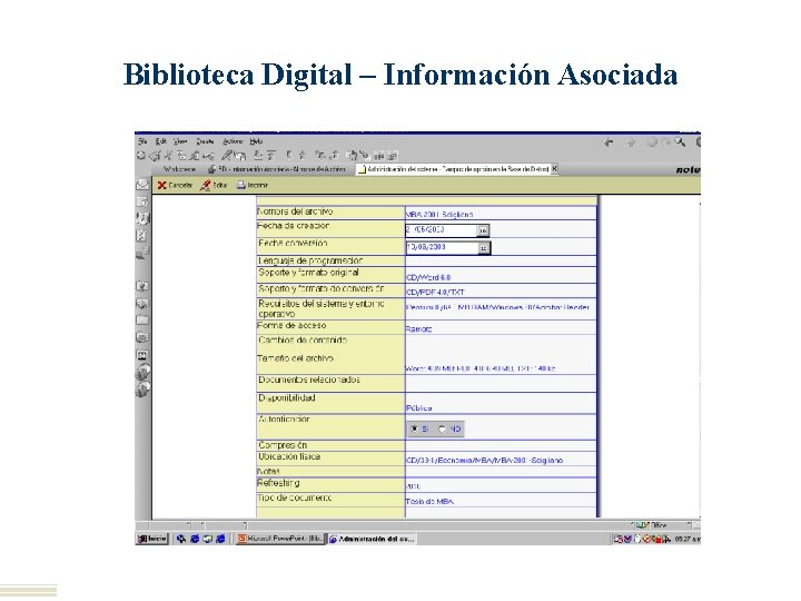 Biblioteca Digital – Información Asociada 